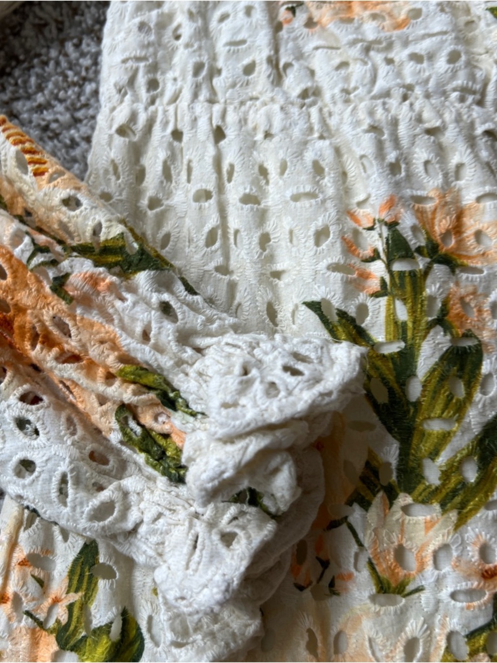 Anthropologie Farm Rio eyelet long sleeve maxi dress XXS - Picture 4 of 4